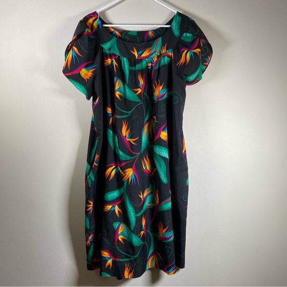 Vintage Dresses & Skirts - Vintage Handmade Birds of Paradise Tent Dress